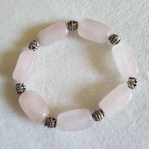 Pink Semi-Precious Gem Bracelet Size 7 in.